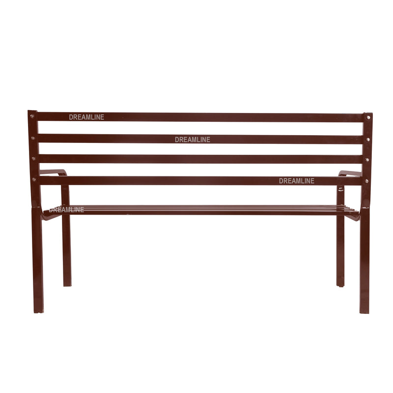 Bean Metal 3 Seater Garden Bench for Outdoor Park - (Brown)