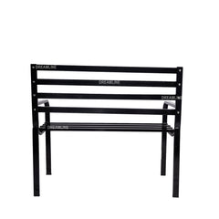 Timber Metal 2 Seater Garden Bench for Outdoor Park - (Black)