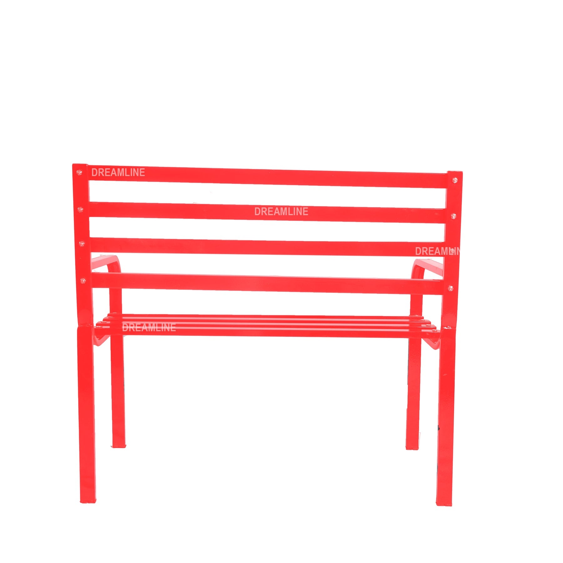 Nester Metal 2 Seater Garden Bench for Outdoor Park - (Red)