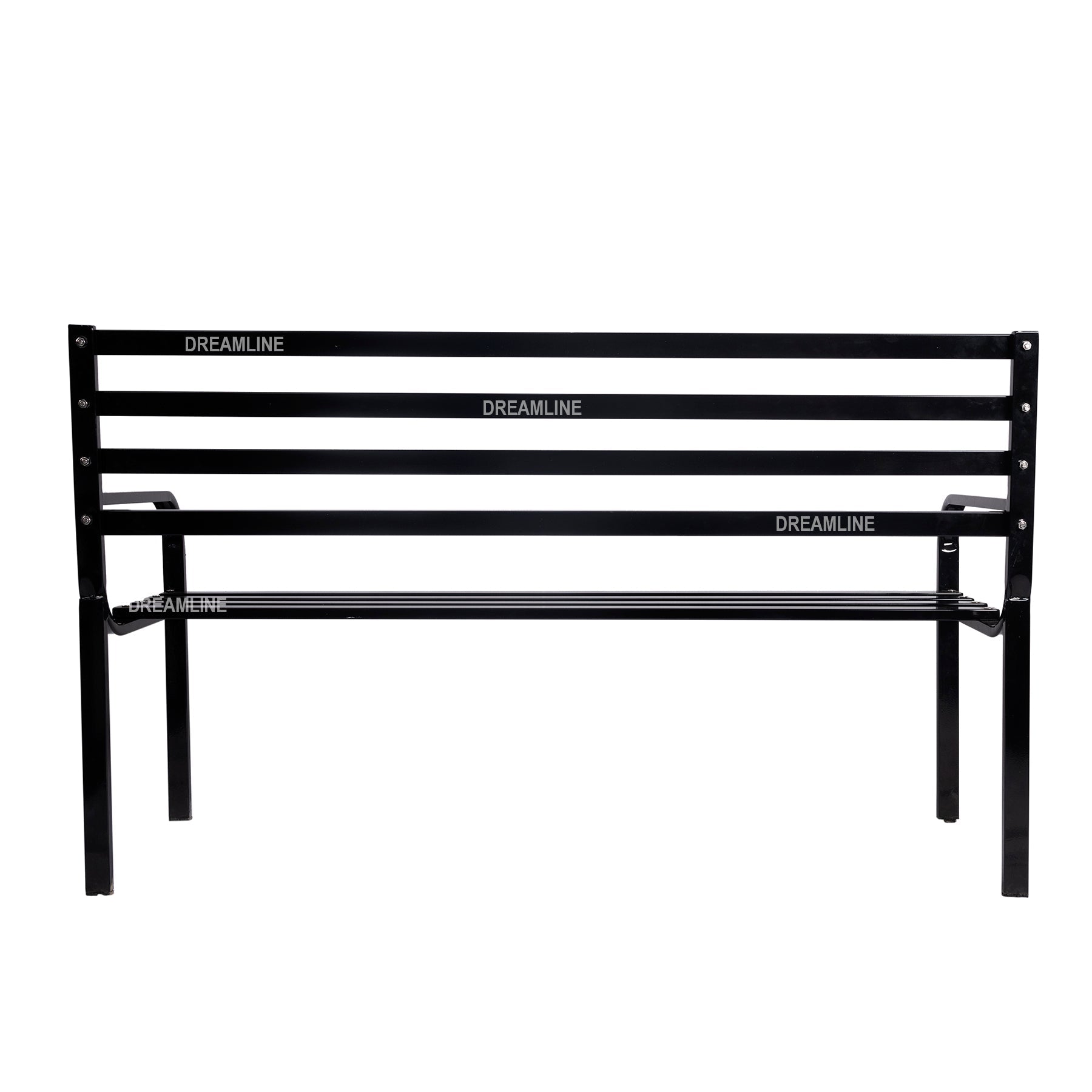 Faam Metal 3 Seater Garden Bench for Outdoor Park - (Black)