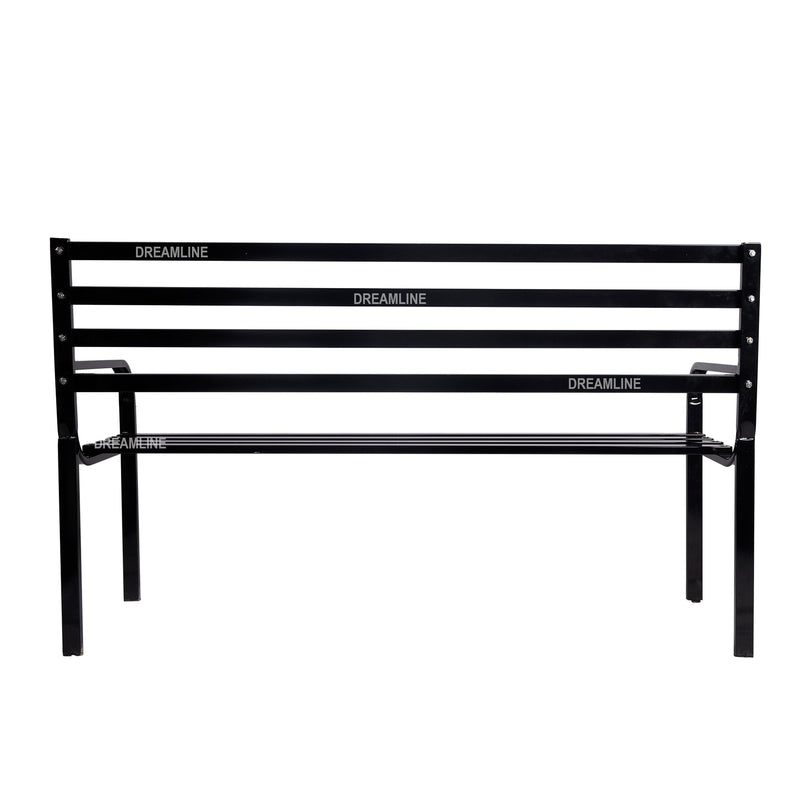 Faam Metal 3 Seater Garden Bench for Outdoor Park - (Black)