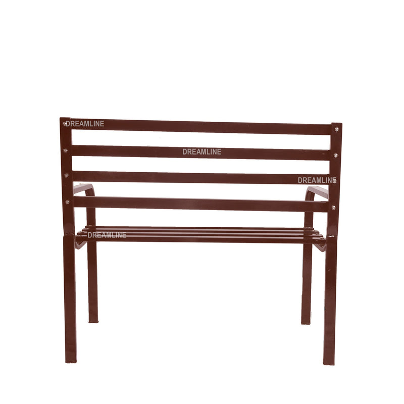 Nuevo Metal 2 Seater Garden Bench Outdoor Park - (Brown)