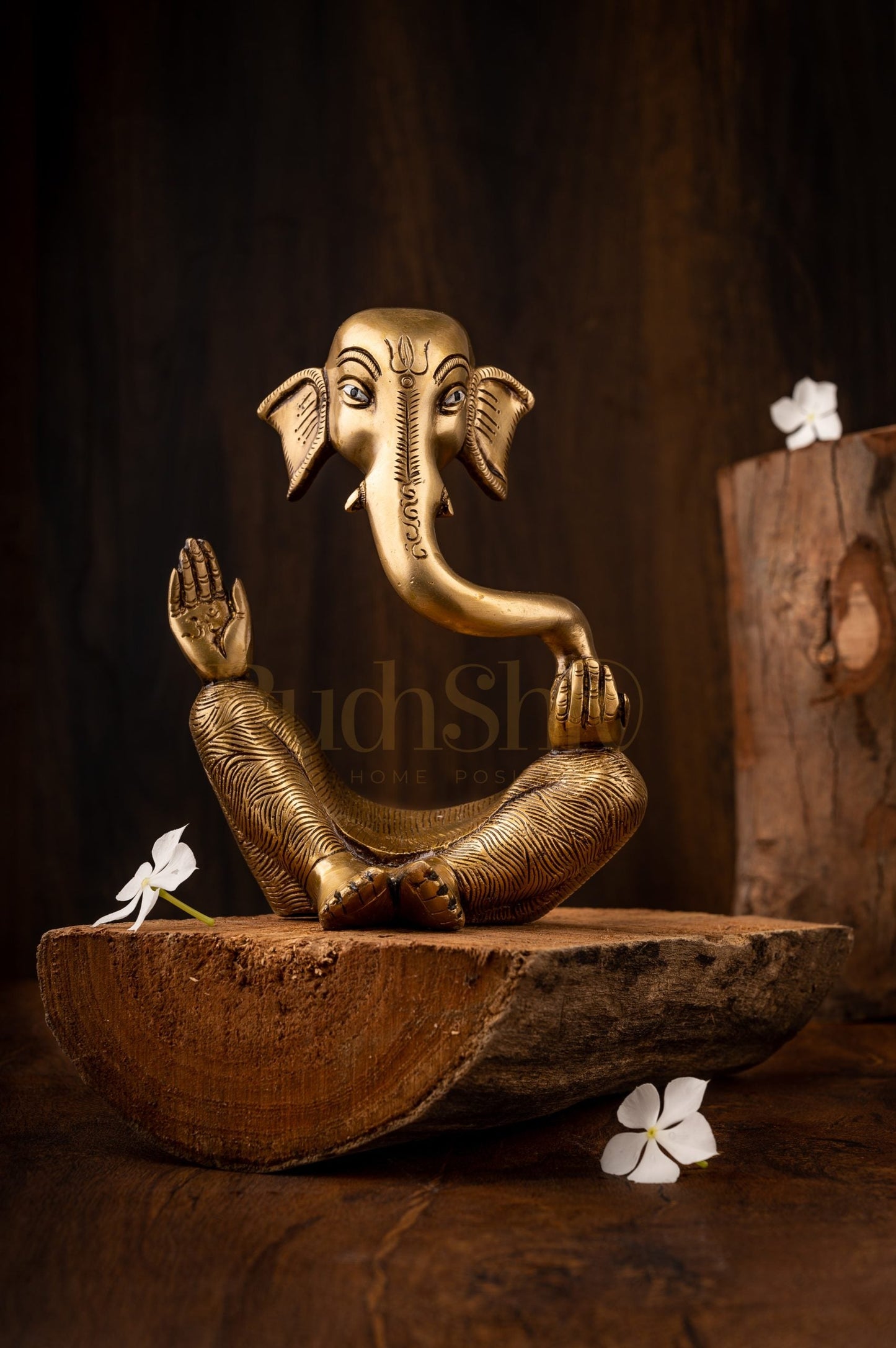 brass Ganesha modern Abstract Antique Gold Finish| Medium 8.5 inches Tall| 2.6 kgs