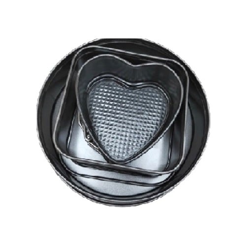 3 set baking tray combo pack that includes three different shaped baking trays.