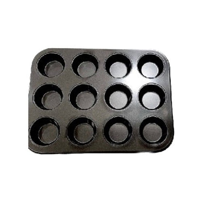 கிளாபோன் சிறிய மினி அவுட்பர்ஃபார்ம் அலுமினியம் நான்ஸ்டிக் 12-ஸ்லாட் கப் மிடி ஷேப் மஃபின், கப்கேக் அச்சு (சிறிய அளவு) 