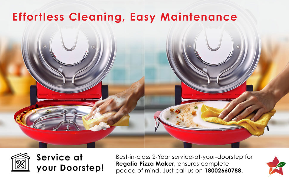 Wonderchef Regalia Pizza Maker | Crispy Pizzas in 5 Minutes with Rapid Cooking over 450°C | Wood-Fired Pizza-Like Taste | Lava Stone Base for Golden Crust | 1200W, 12-in Diameter | 2-Year Warranty