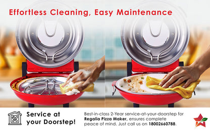 Wonderchef Regalia Pizza Maker | Crispy Pizzas in 5 Minutes with Rapid Cooking over 450°C | Wood-Fired Pizza-Like Taste | Lava Stone Base for Golden Crust | 1200W, 12-in Diameter | 2-Year Warranty