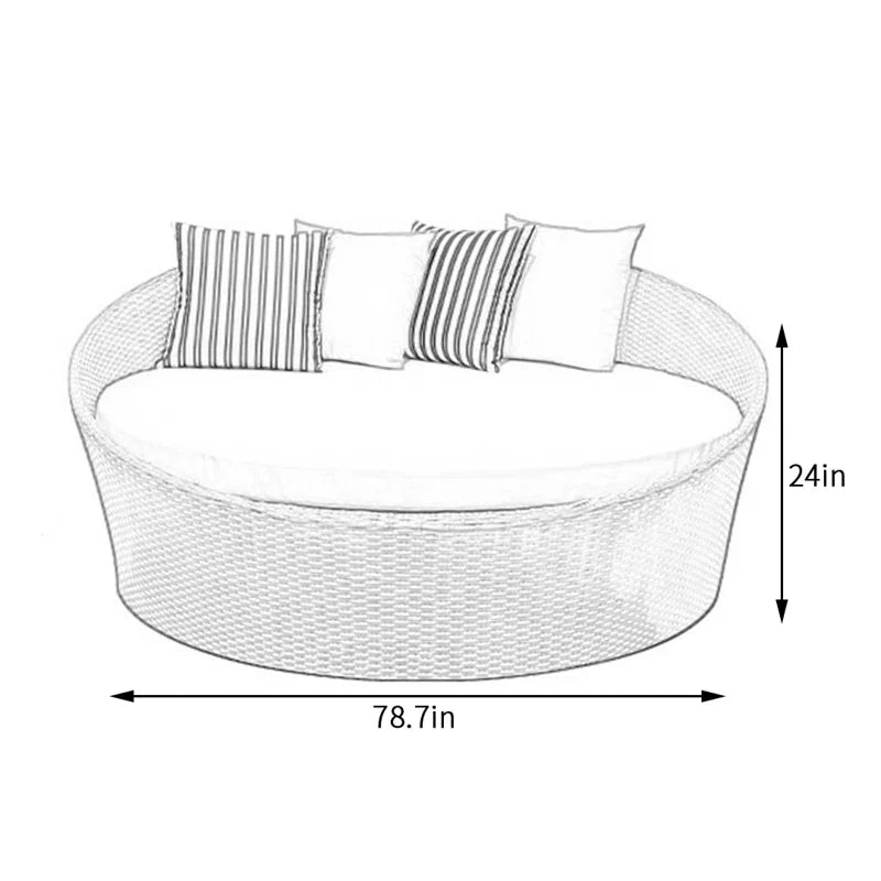 Vea Outdoor Poolside Sunbed With Cushion Daybed ( Honey)