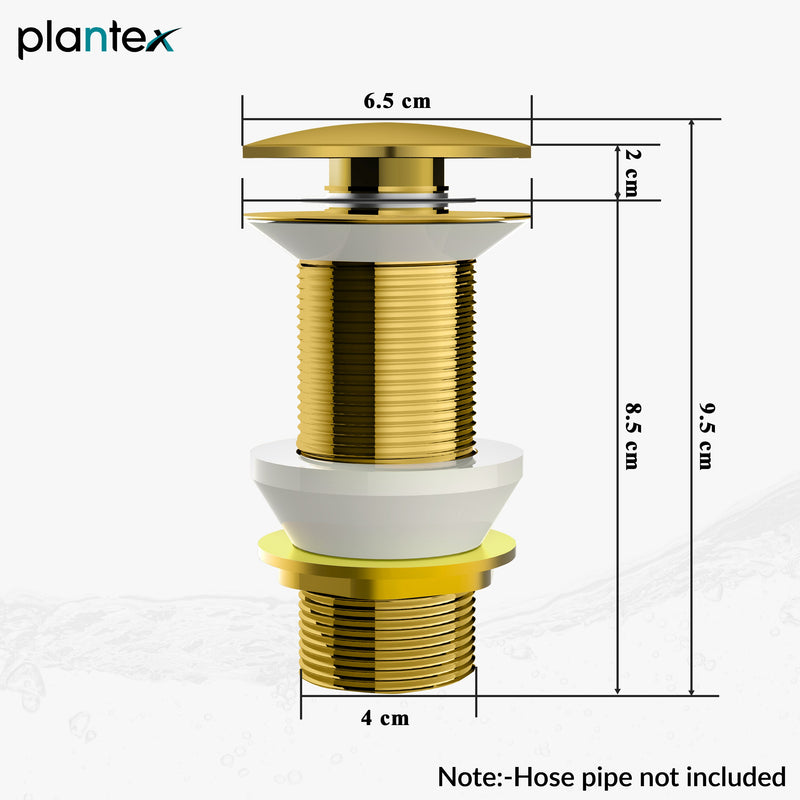 Plantex Solid Brass 3 Inch Waste Coupling for Wash Basin/Full Thread Basin Waste Coupling Gold- Pack of 1 (PVD Gold)-2
