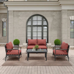 Reginar Outdoor Sofa Set 2 Seater, 2 Single seater and 1 Center Table (Grey)