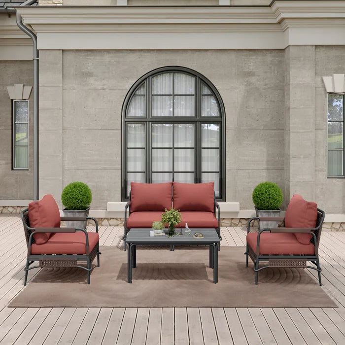 Reginar Outdoor Sofa Set 2 Seater, 2 Single seater and 1 Center Table (Grey)