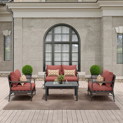 Reginar Outdoor Sofa Set 2 Seater, 2 Single seater and 1 Center Table (Grey)
