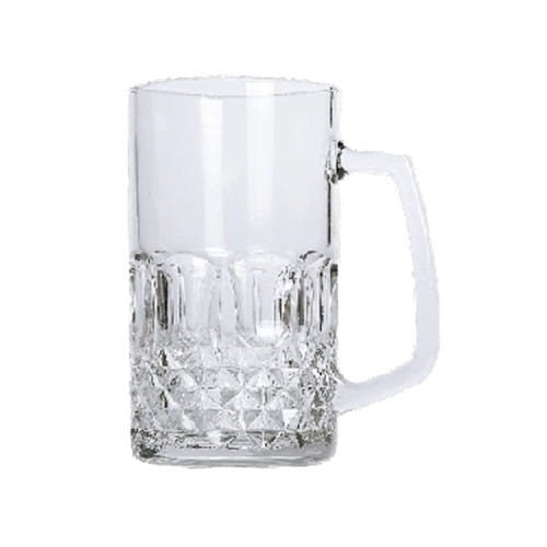 Classic Design Crystal Clear Glass Beer Mug with Solid Heavy Base and Solid Handle Drinking Large Skull Beer Mug 500ml Pack of (1 pcs)