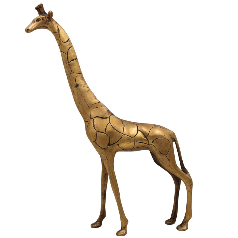 Brass Giraffe Idol – Handcrafted Peetal, Pittal & Ashtadhatu Giraffe Sculpture for Home Decor, Showpiece & Collectorss,Gold, 15 Inch, 1 Piece
