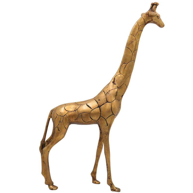 Brass Giraffe Idol – Handcrafted Peetal, Pittal & Ashtadhatu Giraffe Sculpture for Home Decor, Showpiece & Collectorss,Gold, 15 Inch, 1 Piece