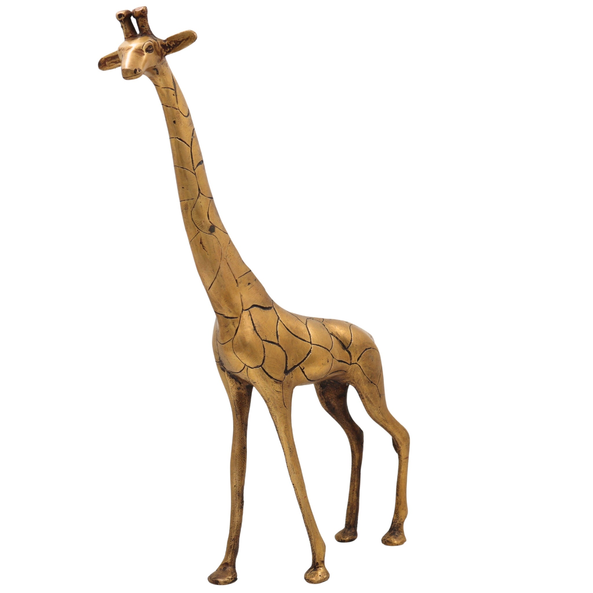 Brass Giraffe Idol – Handcrafted Peetal, Pittal & Ashtadhatu Giraffe Sculpture for Home Decor, Showpiece & Collectorss,Gold, 15 Inch, 1 Piece