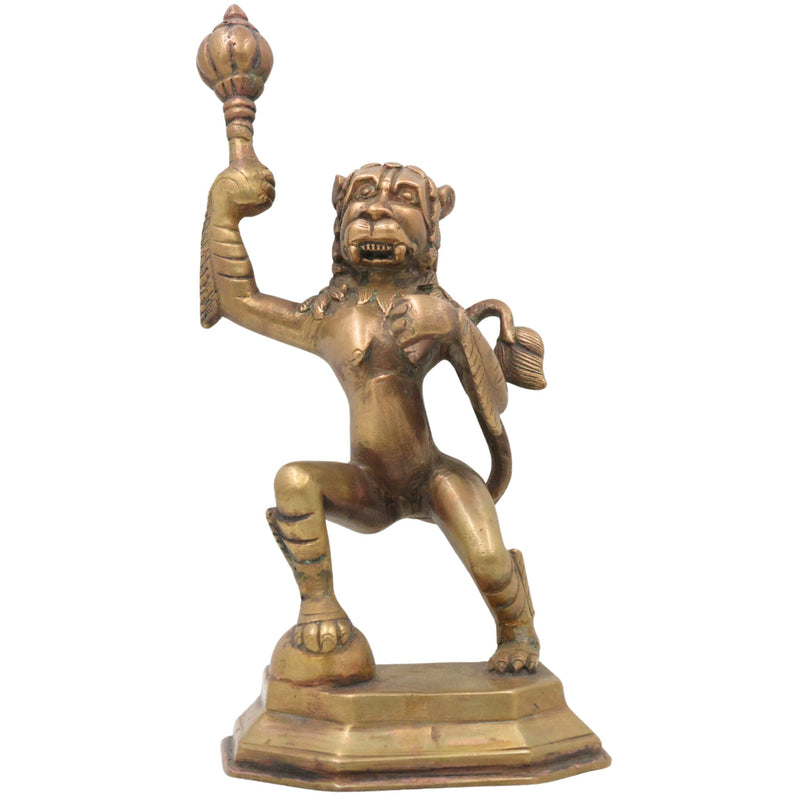 Brass Narasimha Swamy Idol, Yoga-Narasimha Murti, Lord Narasingha Statue for Pooja Room, Home, Temple & Office, Gold, 11 Inch, 1 Piece