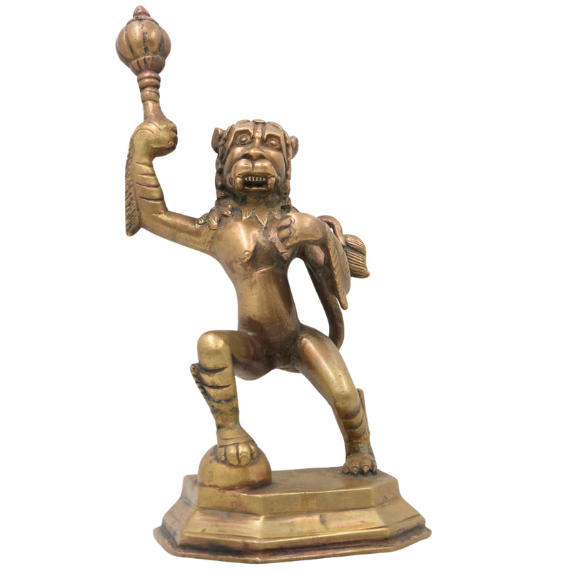 Brass Narasimha Swamy Idol, Yoga-Narasimha Murti, Lord Narasingha Statue for Pooja Room, Home, Temple & Office, Gold, 11 Inch, 1 Piece