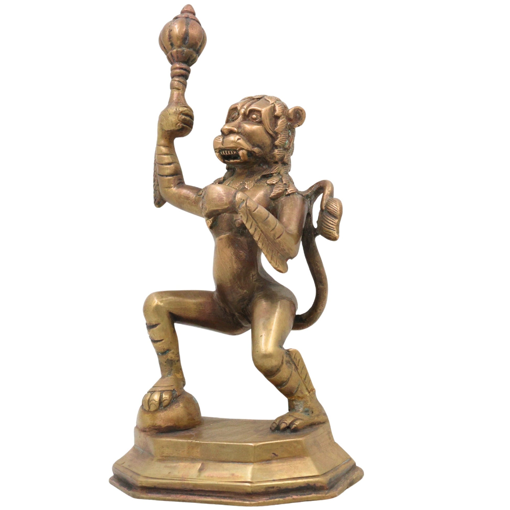 Brass Narasimha Swamy Idol, Yoga-Narasimha Murti, Lord Narasingha Statue for Pooja Room, Home, Temple & Office, Gold, 11 Inch, 1 Piece