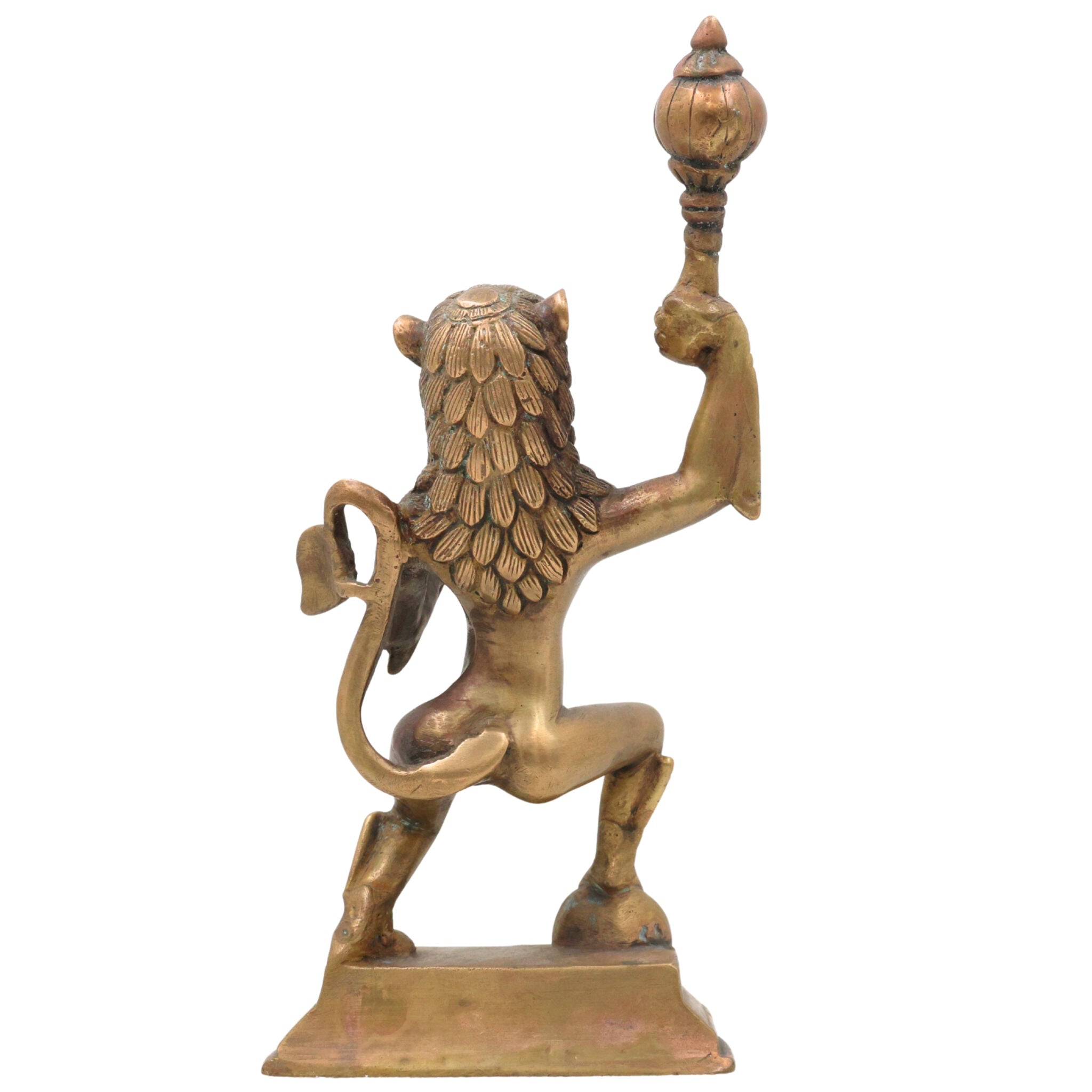 Brass Narasimha Swamy Idol, Yoga-Narasimha Murti, Lord Narasingha Statue for Pooja Room, Home, Temple & Office, Gold, 11 Inch, 1 Piece