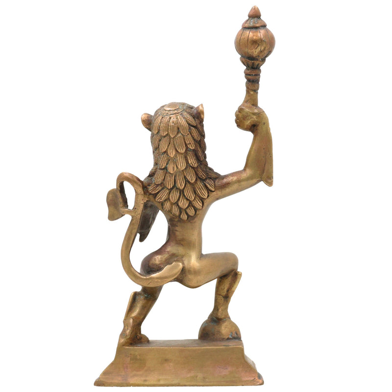 Brass Narasimha Swamy Idol, Yoga-Narasimha Murti, Lord Narasingha Statue for Pooja Room, Home, Temple & Office, Gold, 11 Inch, 1 Piece