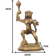 Brass Narasimha Swamy Idol, Yoga-Narasimha Murti, Lord Narasingha Statue for Pooja Room, Home, Temple & Office, Gold, 11 Inch, 1 Piece