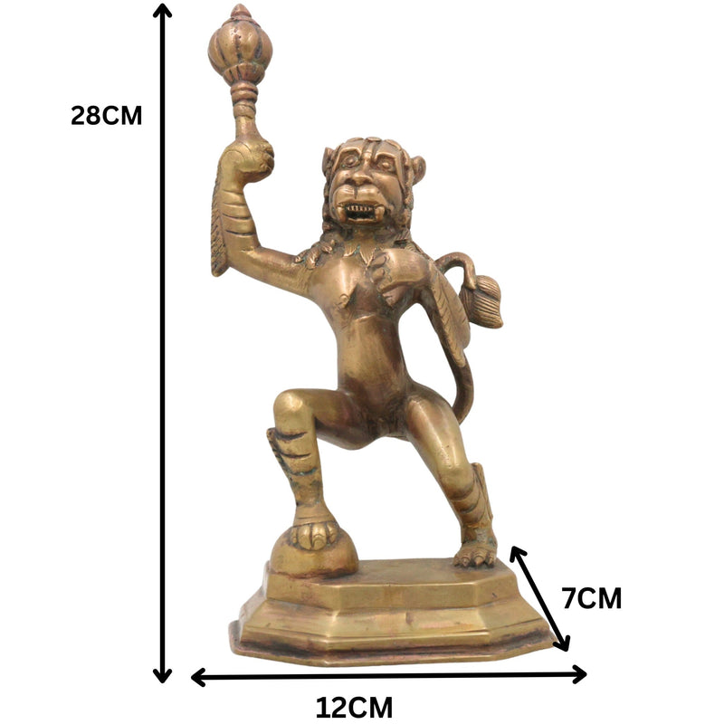 Brass Narasimha Swamy Idol, Yoga-Narasimha Murti, Lord Narasingha Statue for Pooja Room, Home, Temple & Office, Gold, 11 Inch, 1 Piece