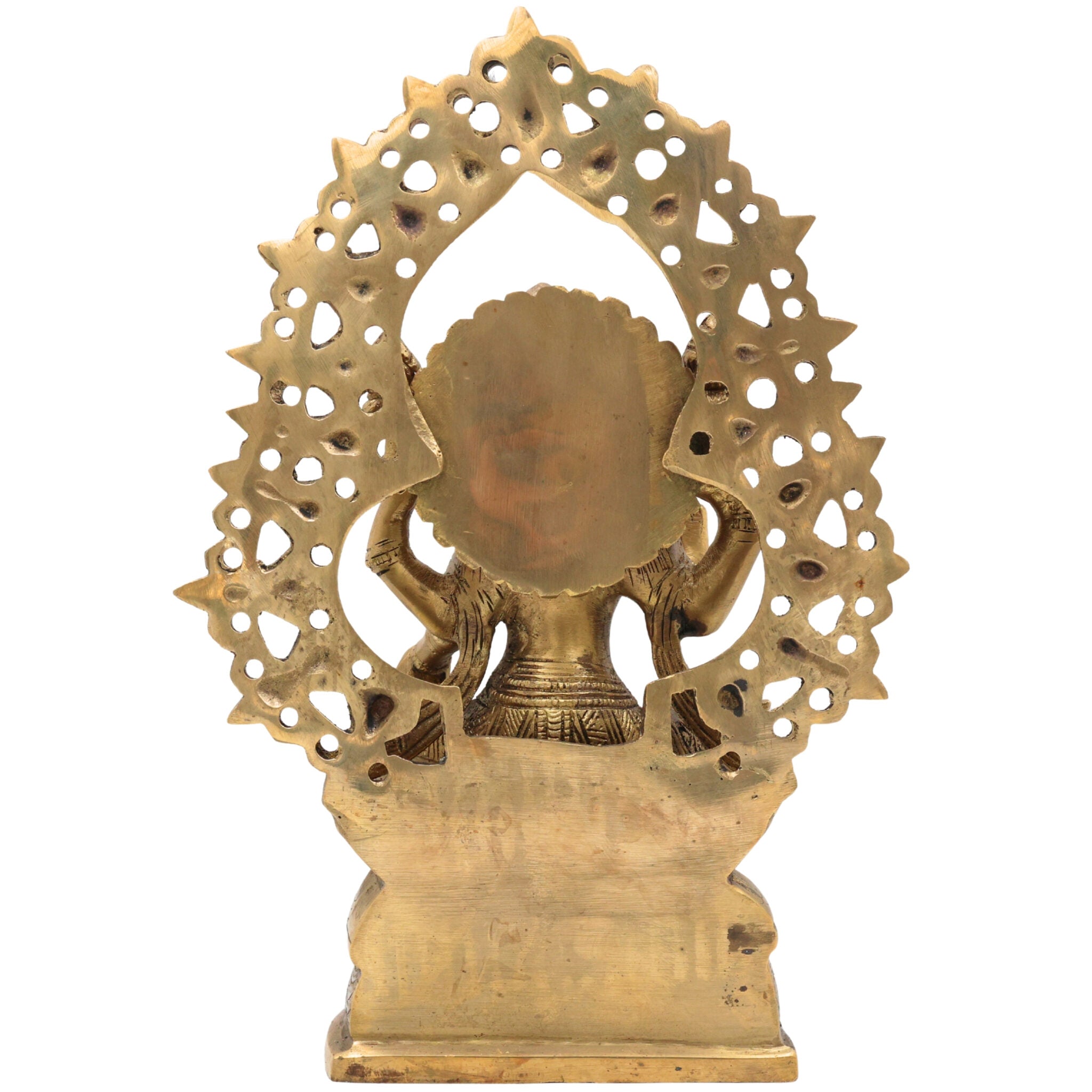 Handcrafted Brass Mahalakshmi Idol | Shri Lakshmi Devi Murti for Pooja Room, Gajalakshmi Kamala Statue for Home Temple & Diwali Decor,Gold, 11 Inch, 1 Piece