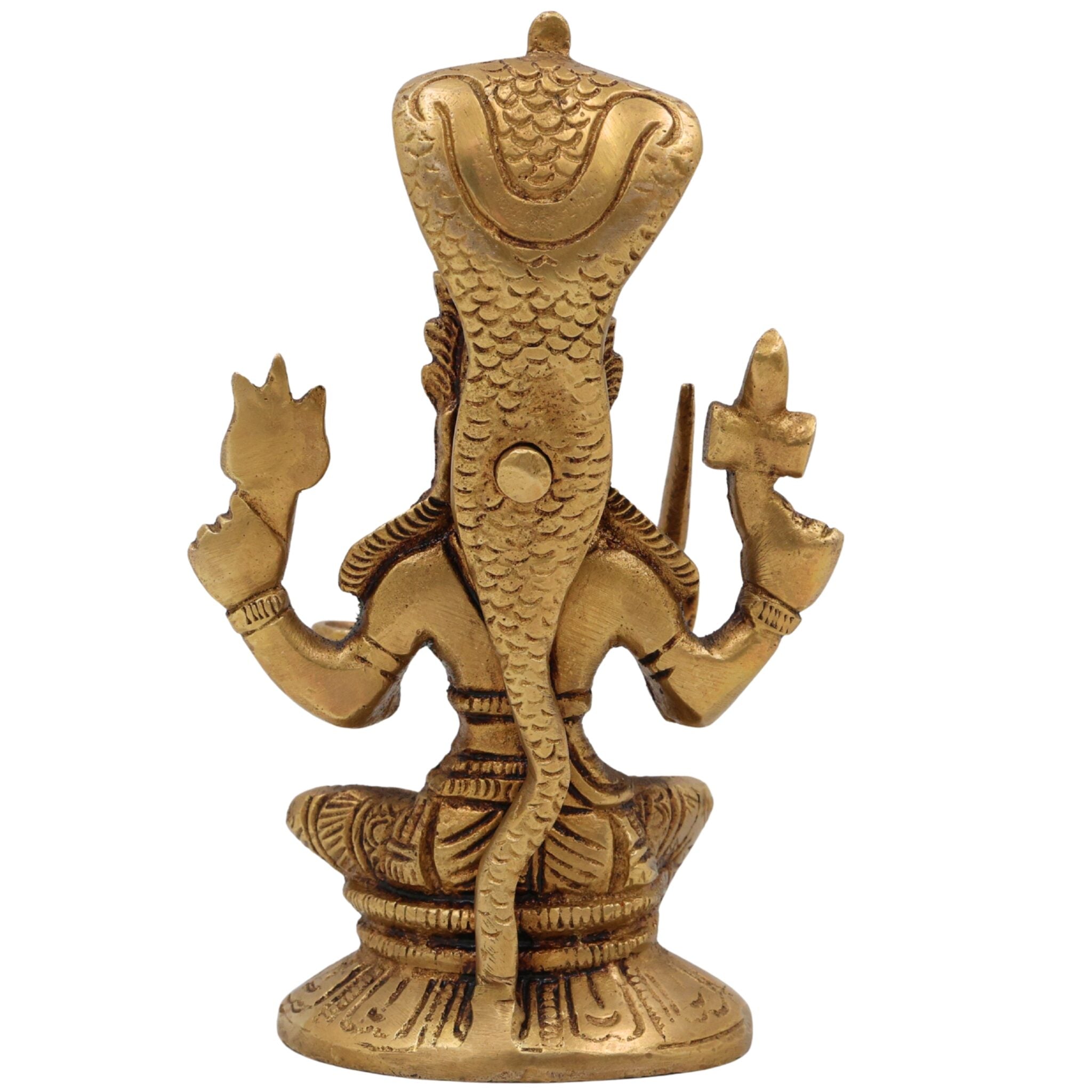 Brass Mariamman Idol, Mariyamma Devi Vigraham, Muthu Mariamman Murti, Samayapuram Amman Statue, Peetal Hindu Goddess Decor, Gold, 6 Inch, 1 Piece