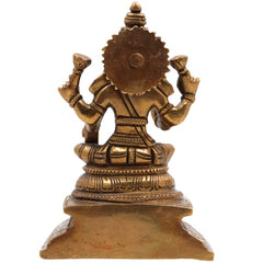 Handcrafted Brass Mahalakshmi Idol – Traditional Pital Laxmi Murti for Pooja Room, Home Temple & Prosperity Decor,Gold, 6.5 Inch, 1 Piece