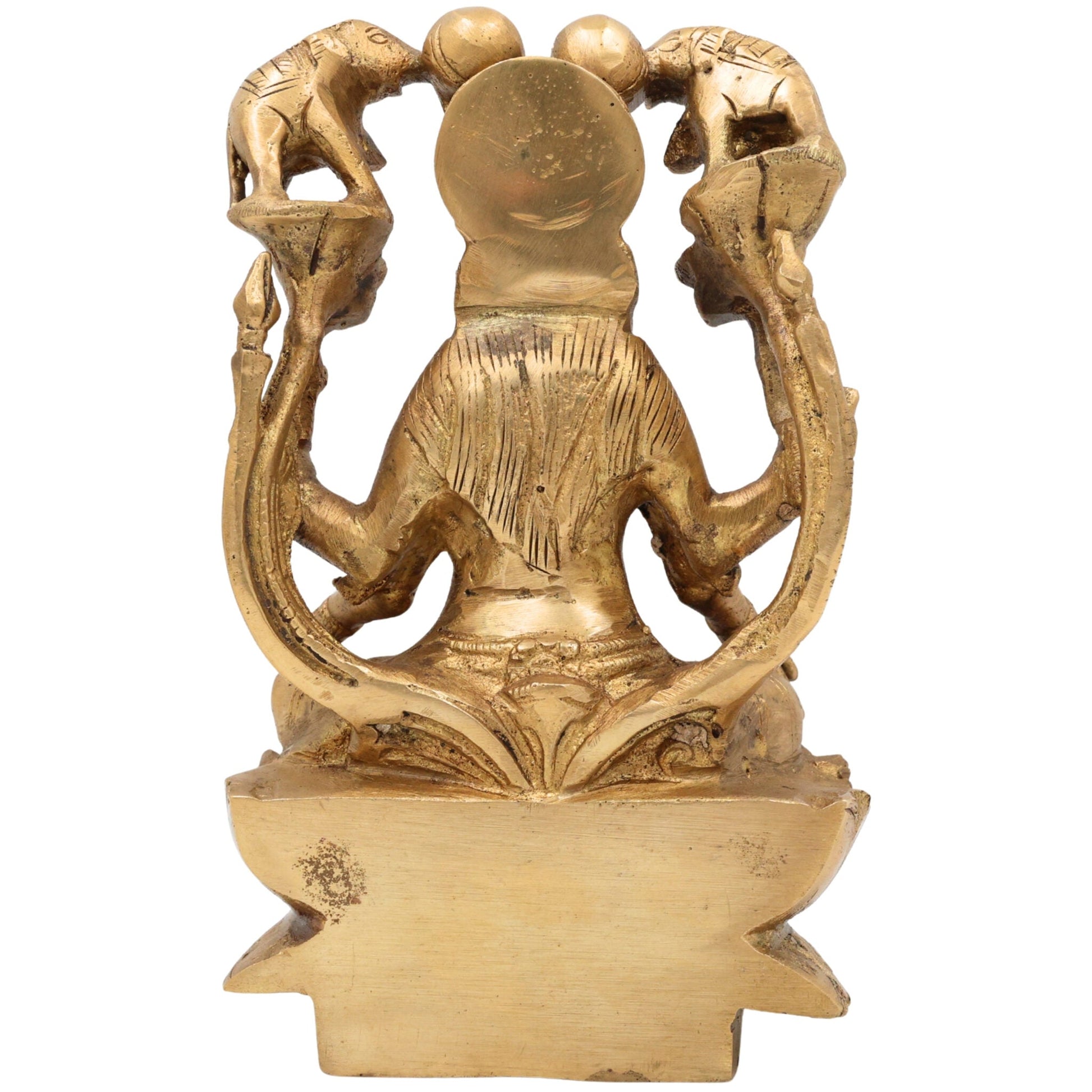 Handcrafted Brass Gaja Lakshmi Idol | Lakshmi Devi with Elephants | Gajalakshmi Murti for Pooja, Temple & Home Decor, Gold, 7 Inch, 1 Piece