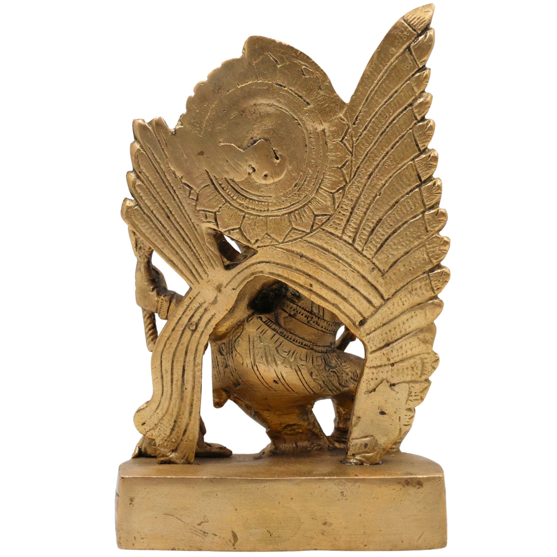 Handcrafted Brass Ganpati Idol | Vinayaka Ganesha Murti for Home Temple Pooja Decor | Peetal Ekadanta Statue | Vighnaharta Ganapati Showpiece by Bhunes, Gold, 7 Inch, 1 Piece
