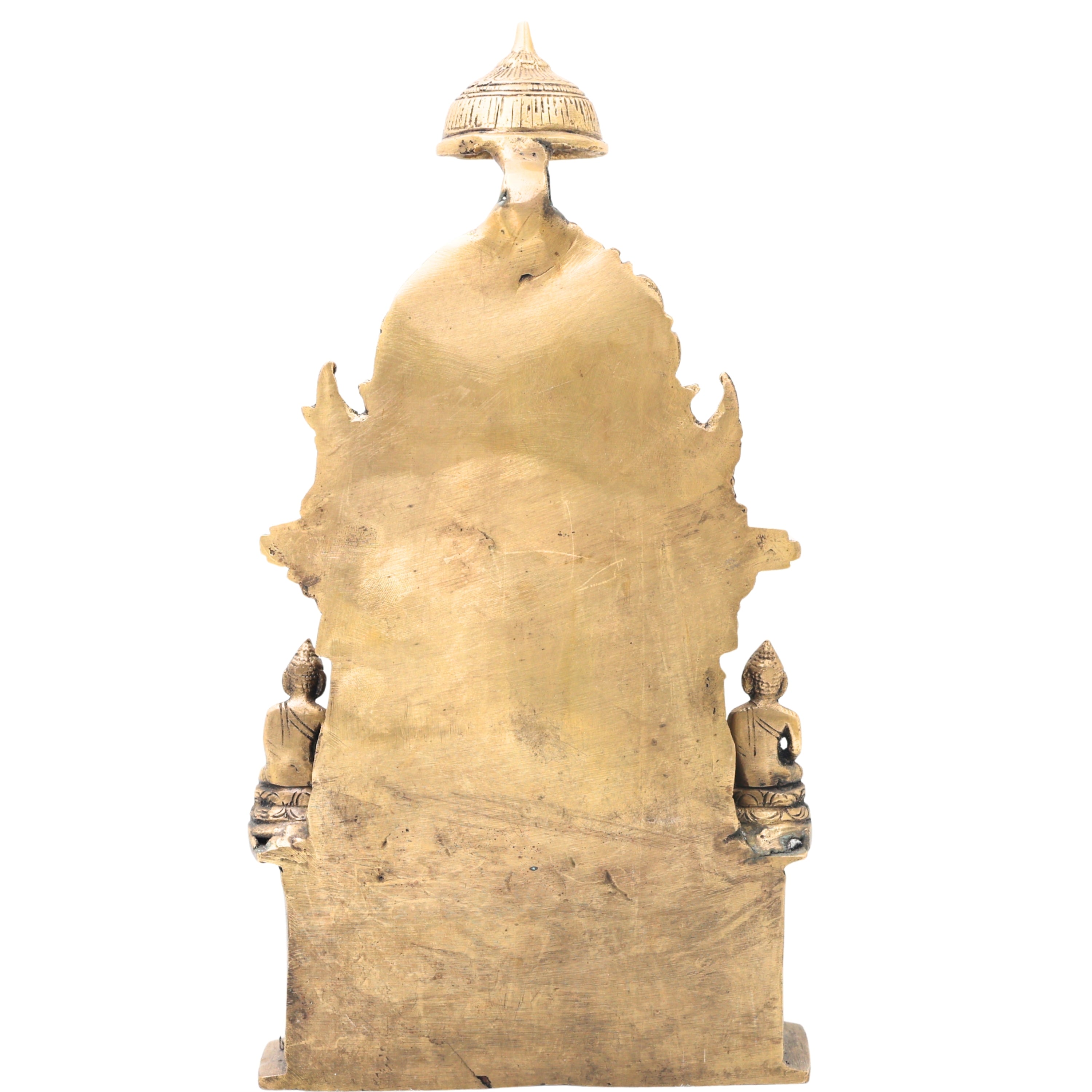 Brass Buddha Idol in Ashtamangala Pose, Gautama Buddha Murti Meditation Statue for Home Decor, Feng Shui, Vastu & Pooja,Gold, 11 Inch, 1 Piece