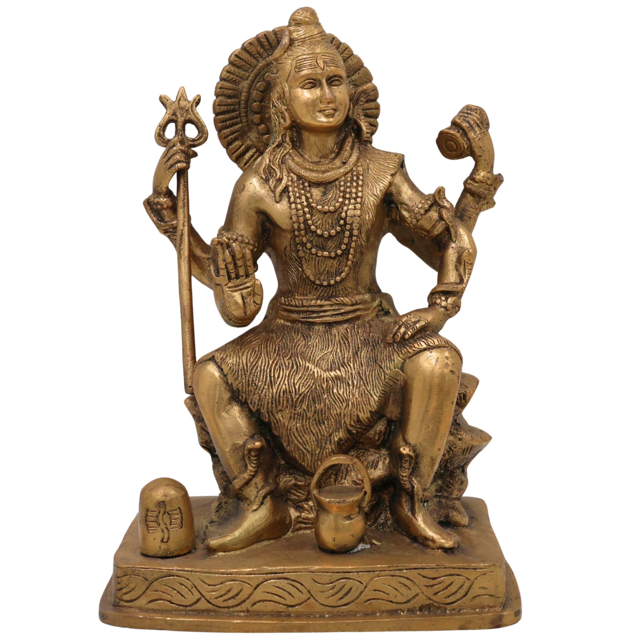 Brass Shiva Statues |Lord Shiv Idol | Shankar Idol | Shiva Idol Metal Statue | Shiva Brass|Lord Shiva Idols|Shankar Murti For Gift| Shiva Brass Statue| Home Decor, Gold, 9 Inch, 1 Piece