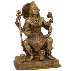 Brass Shiva Statues |Lord Shiv Idol | Shankar Idol | Shiva Idol Metal Statue | Shiva Brass|Lord Shiva Idols|Shankar Murti For Gift| Shiva Brass Statue| Home Decor, Gold, 9 Inch, 1 Piece