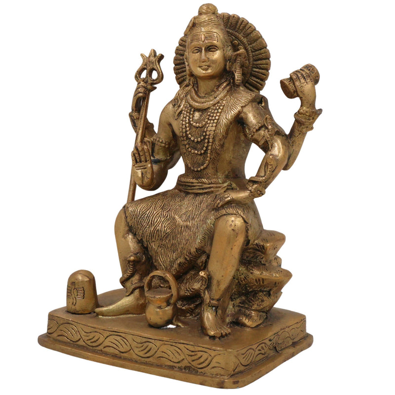 Brass Shiva Statues |Lord Shiv Idol | Shankar Idol | Shiva Idol Metal Statue | Shiva Brass|Lord Shiva Idols|Shankar Murti For Gift| Shiva Brass Statue| Home Decor, Gold, 9 Inch, 1 Piece