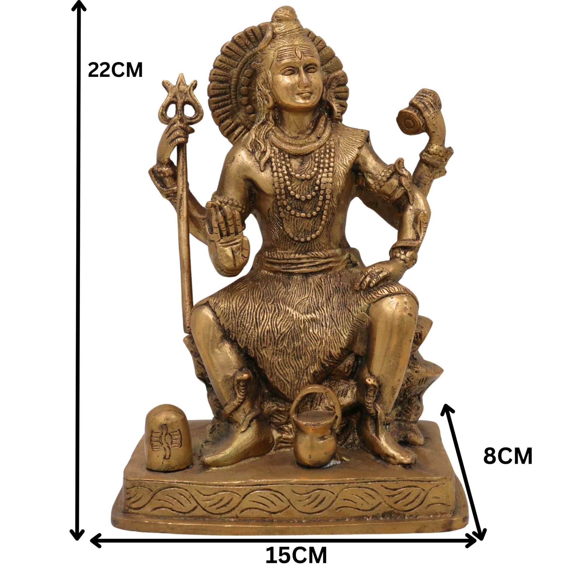 Brass Shiva Statues |Lord Shiv Idol | Shankar Idol | Shiva Idol Metal Statue | Shiva Brass|Lord Shiva Idols|Shankar Murti For Gift| Shiva Brass Statue| Home Decor, Gold, 9 Inch, 1 Piece