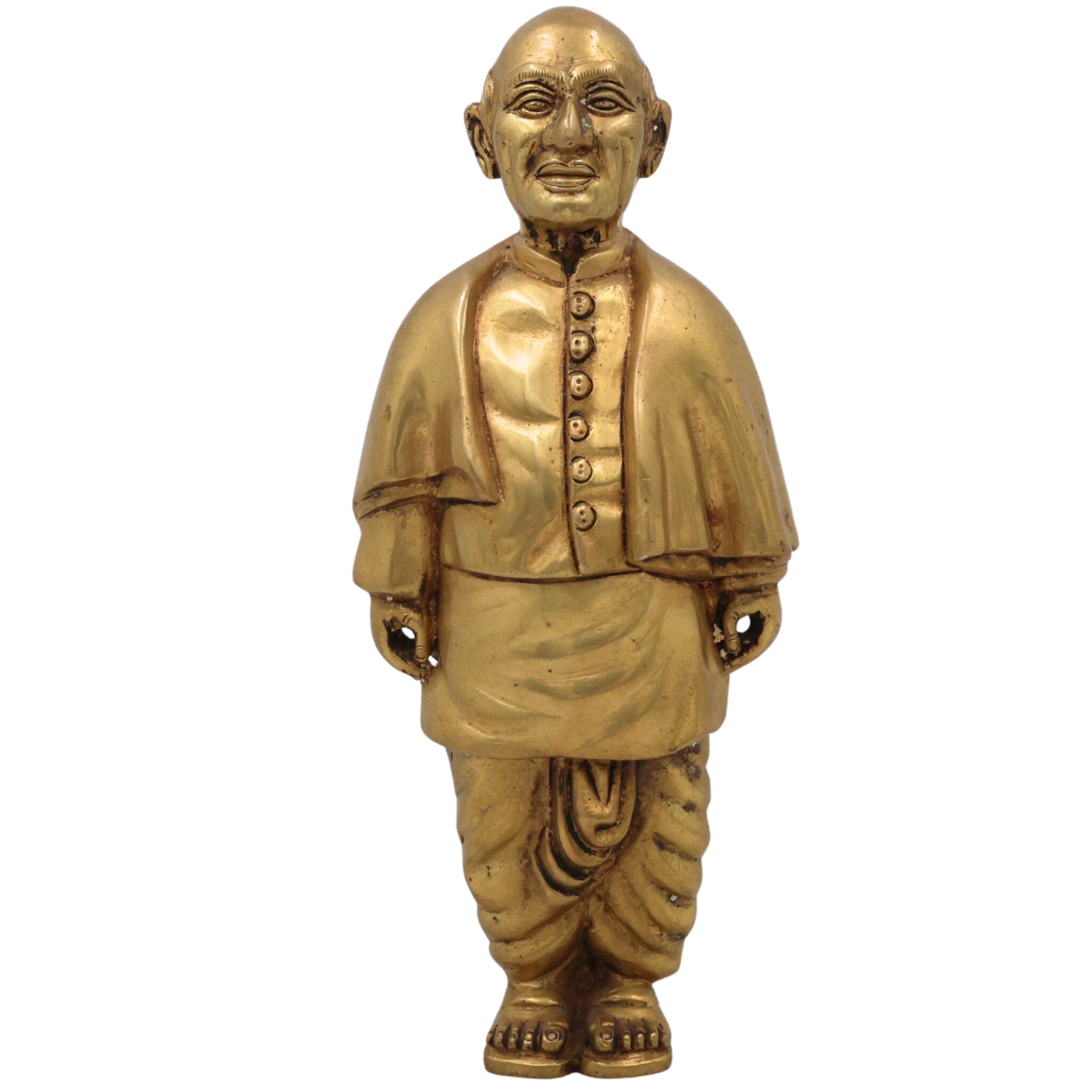 Brass Sardar Vallabhbhai Patel Idol | Sardar Vallabhbhai Patel Idol | Statue Of Unity | Brass Sculpture | Home Decor | Decoratives | Office, Gold, 9 Inch, 1 Piece