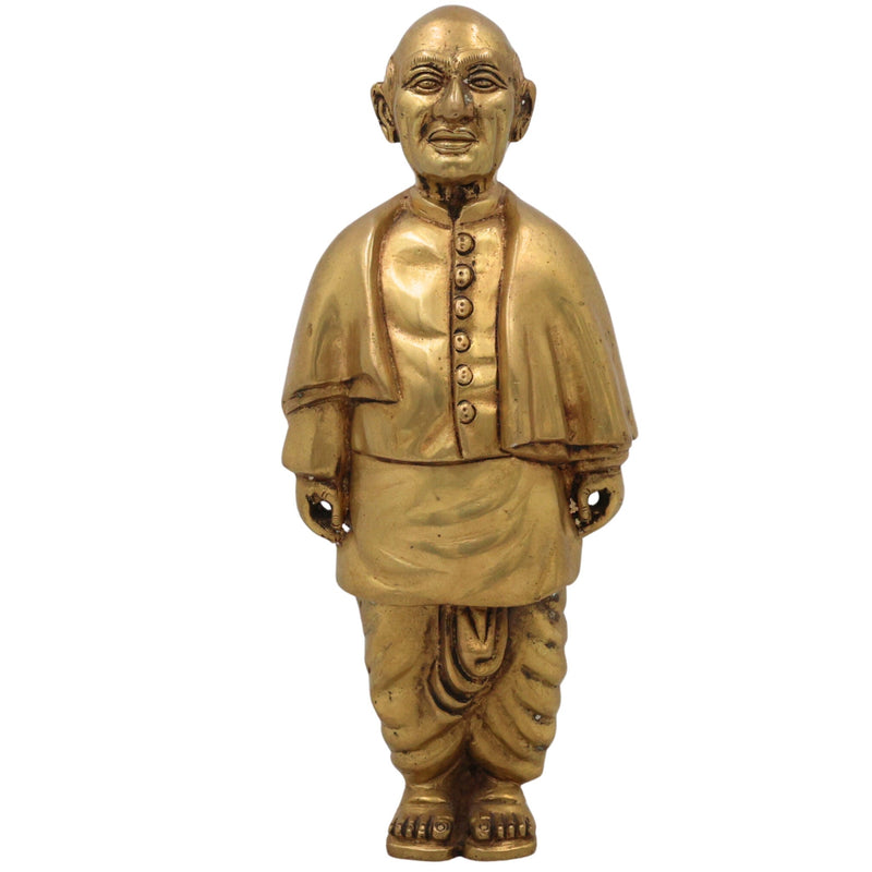 Brass Sardar Vallabhbhai Patel Idol | Sardar Vallabhbhai Patel Idol | Statue Of Unity | Brass Sculpture | Home Decor | Decoratives | Office, Gold, 9 Inch, 1 Piece