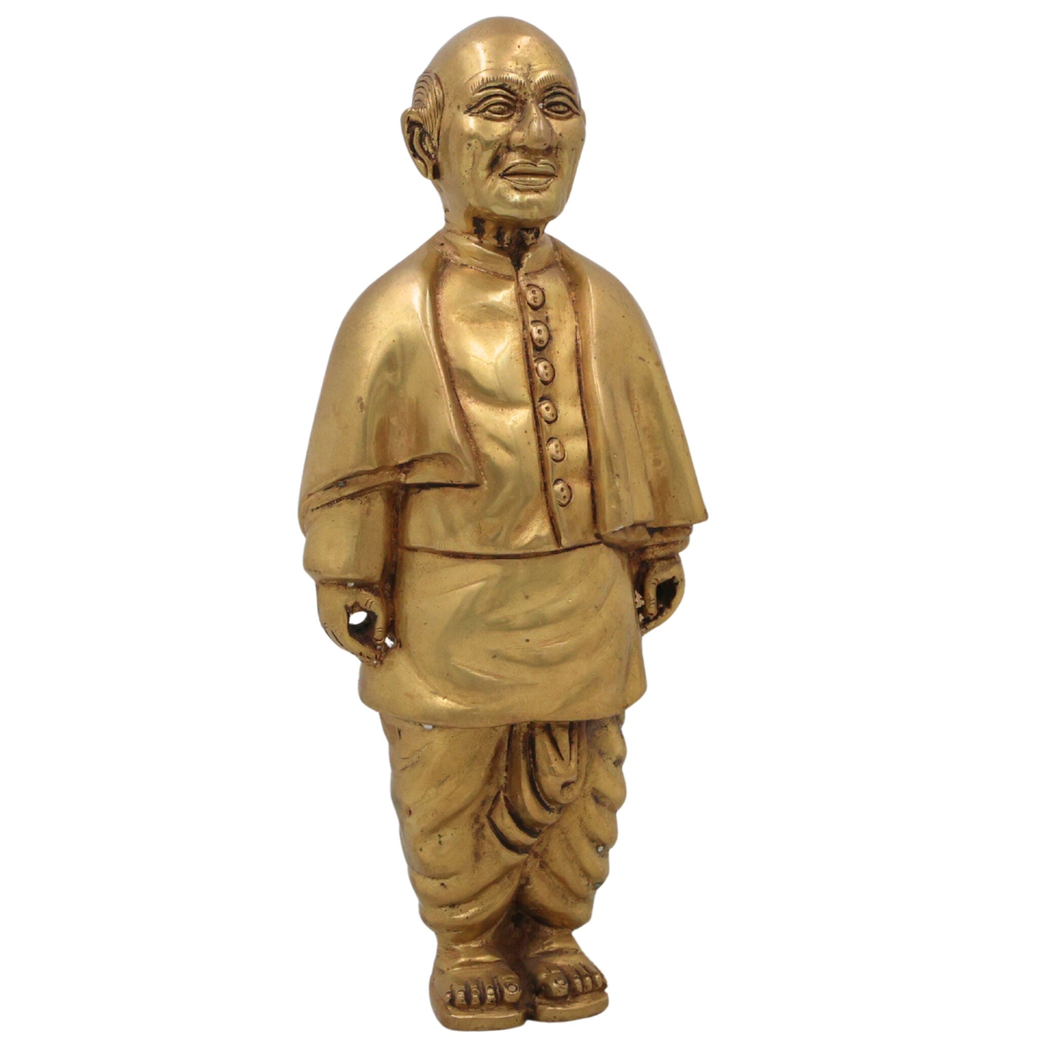 Brass Sardar Vallabhbhai Patel Idol | Sardar Vallabhbhai Patel Idol | Statue Of Unity | Brass Sculpture | Home Decor | Decoratives | Office, Gold, 9 Inch, 1 Piece