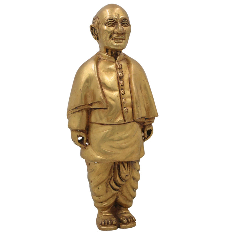 Brass Sardar Vallabhbhai Patel Idol | Sardar Vallabhbhai Patel Idol | Statue Of Unity | Brass Sculpture | Home Decor | Decoratives | Office, Gold, 9 Inch, 1 Piece