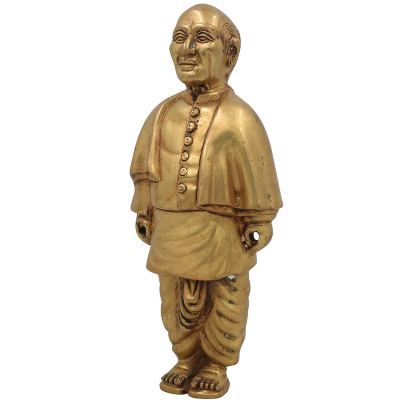 Brass Sardar Vallabhbhai Patel Idol | Sardar Vallabhbhai Patel Idol | Statue Of Unity | Brass Sculpture | Home Decor | Decoratives | Office, Gold, 9 Inch, 1 Piece