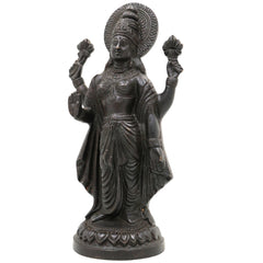 Handcrafted Brass Mahalakshmi Idol | Ashta Lakshmi Kamala Devi Statue | Lakshmi Narayani Pital Murti for Pooja, Home Temple & Gift,Gold, 9 Inch, 1 Piece