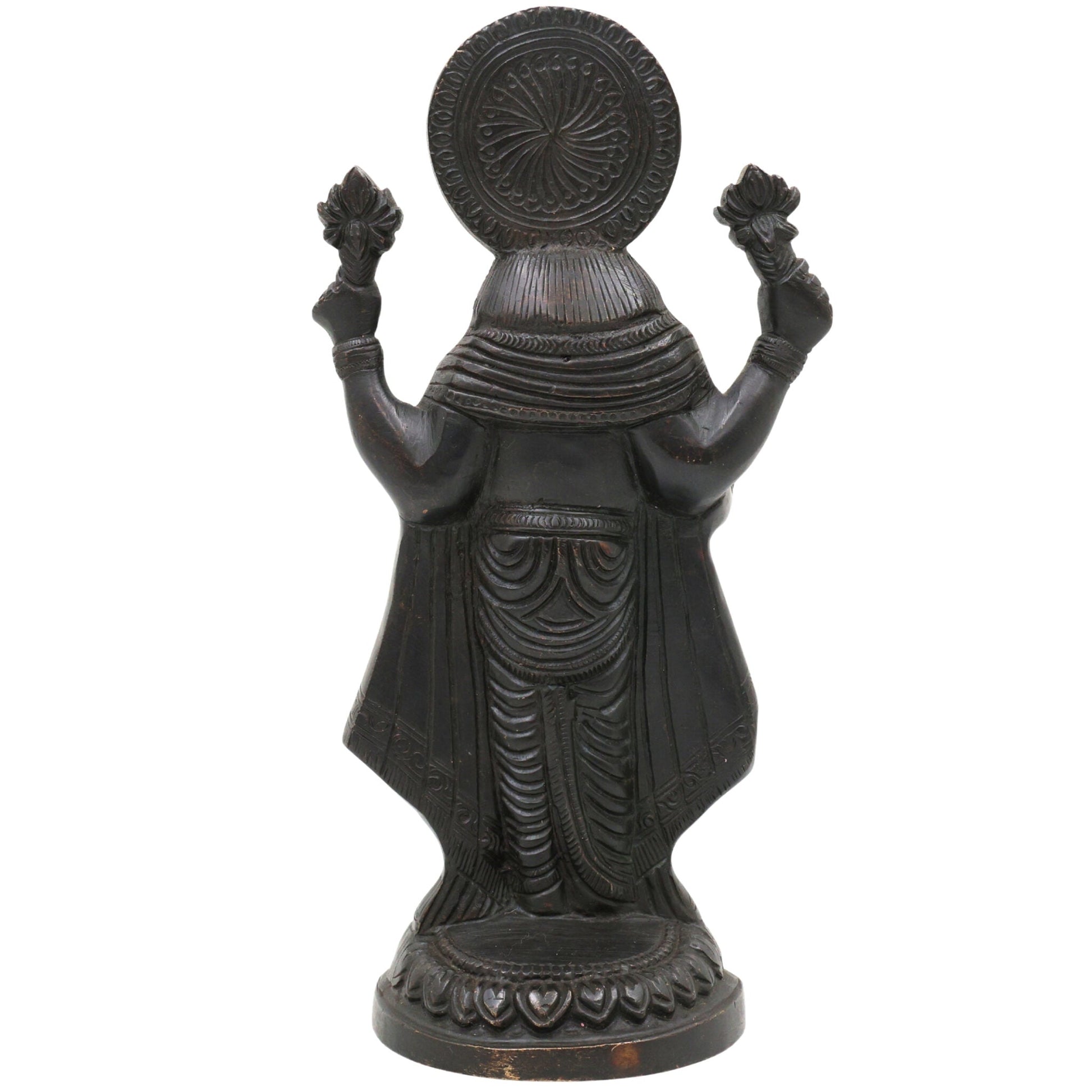 Handcrafted Brass Mahalakshmi Idol | Ashta Lakshmi Kamala Devi Statue | Lakshmi Narayani Pital Murti for Pooja, Home Temple & Gift,Gold, 9 Inch, 1 Piece
