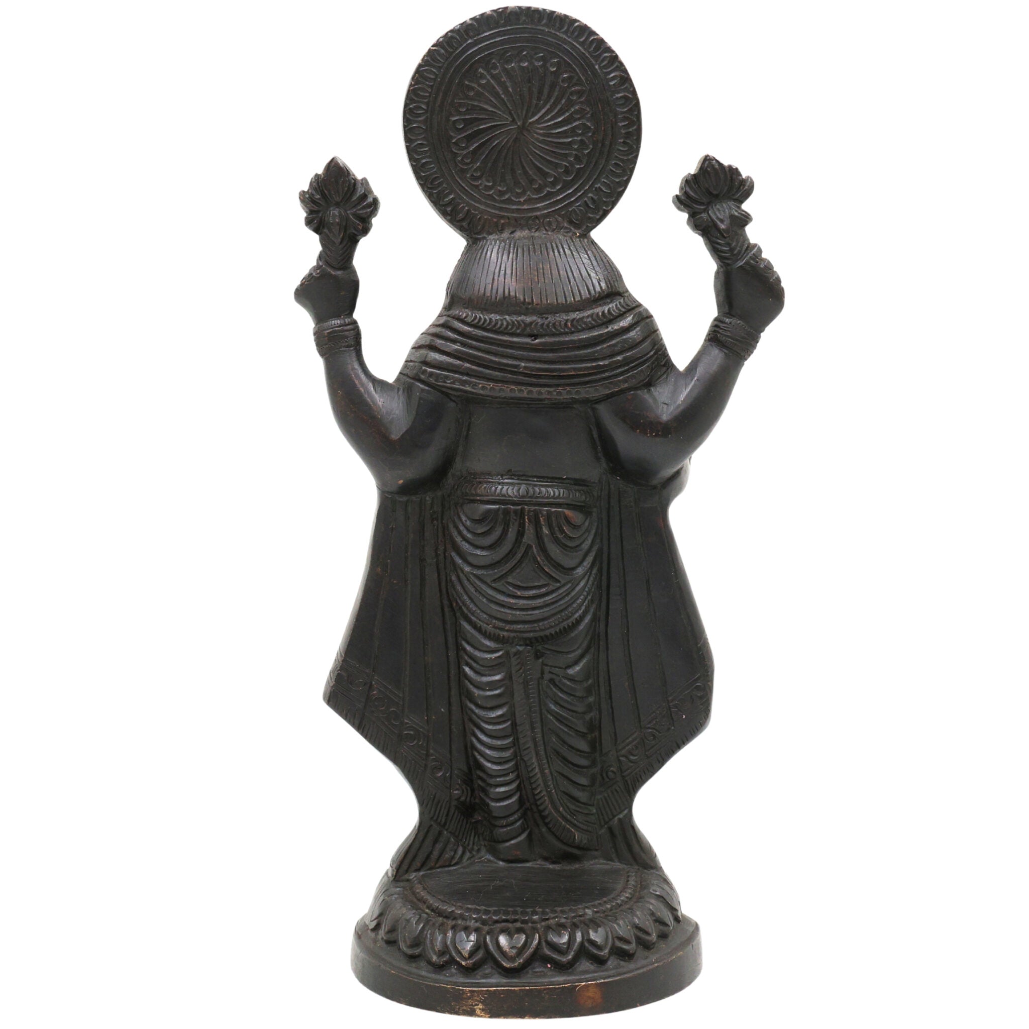 Handcrafted Brass Mahalakshmi Idol | Ashta Lakshmi Kamala Devi Statue | Lakshmi Narayani Pital Murti for Pooja, Home Temple & Gift,Gold, 9 Inch, 1 Piece
