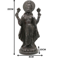 Handcrafted Brass Mahalakshmi Idol | Ashta Lakshmi Kamala Devi Statue | Lakshmi Narayani Pital Murti for Pooja, Home Temple & Gift,Gold, 9 Inch, 1 Piece