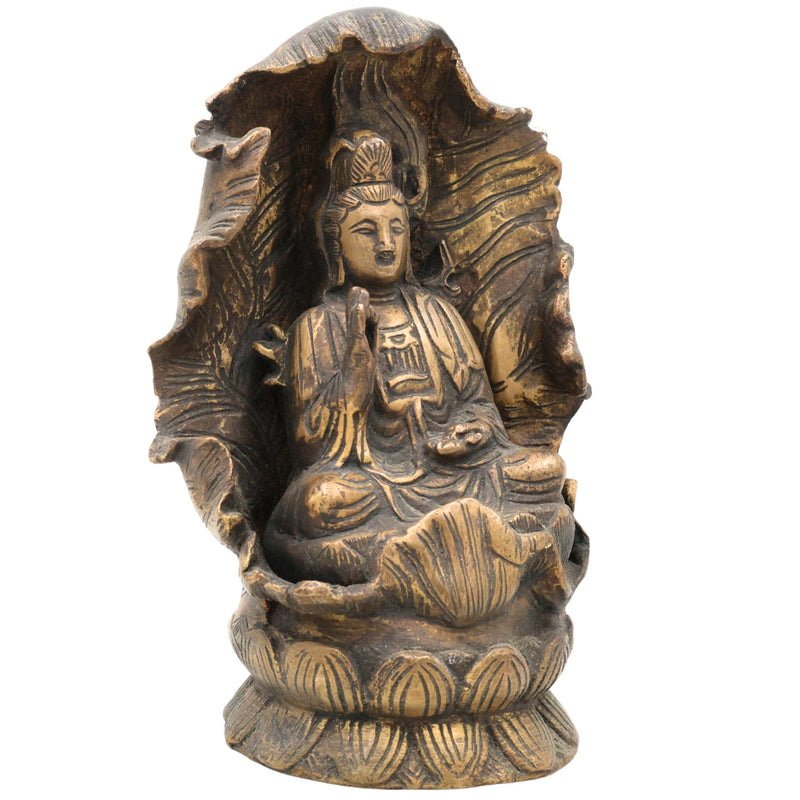 Handcrafted Brass Lord Buddha Idol | Antique Gautam Buddha Murti | Shakyamuni Siddhartha Statue for Home Decor, Pooja, Meditation & Gifts, Gold, 6 Inch, 1 Piece