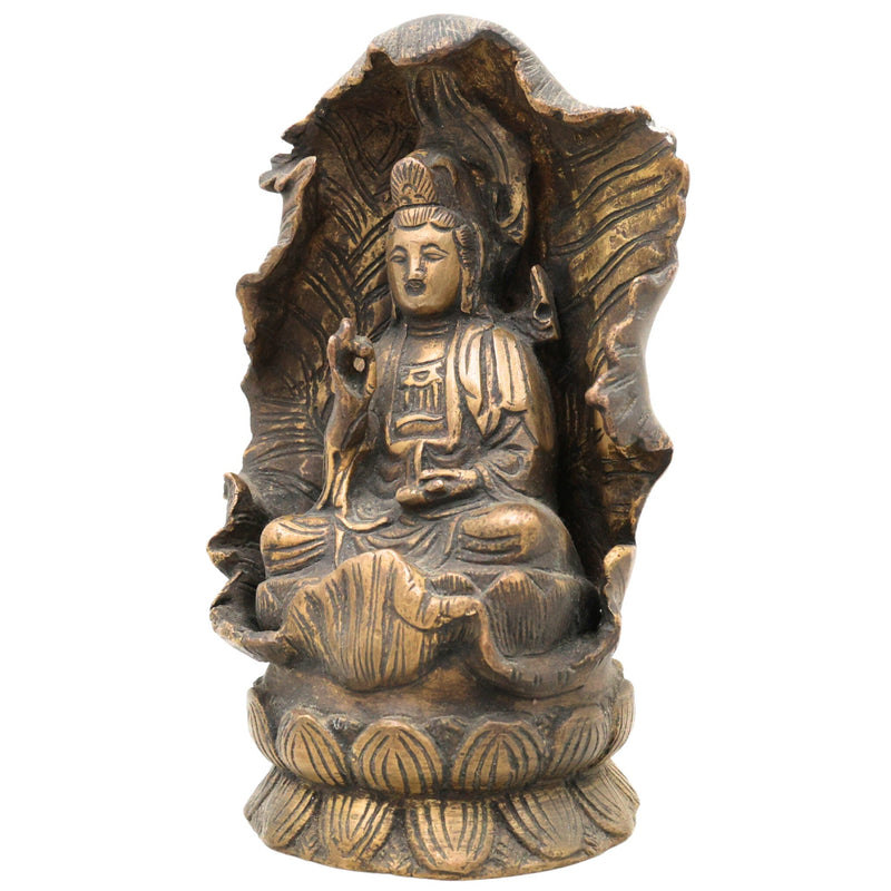 Handcrafted Brass Lord Buddha Idol | Antique Gautam Buddha Murti | Shakyamuni Siddhartha Statue for Home Decor, Pooja, Meditation & Gifts, Gold, 6 Inch, 1 Piece