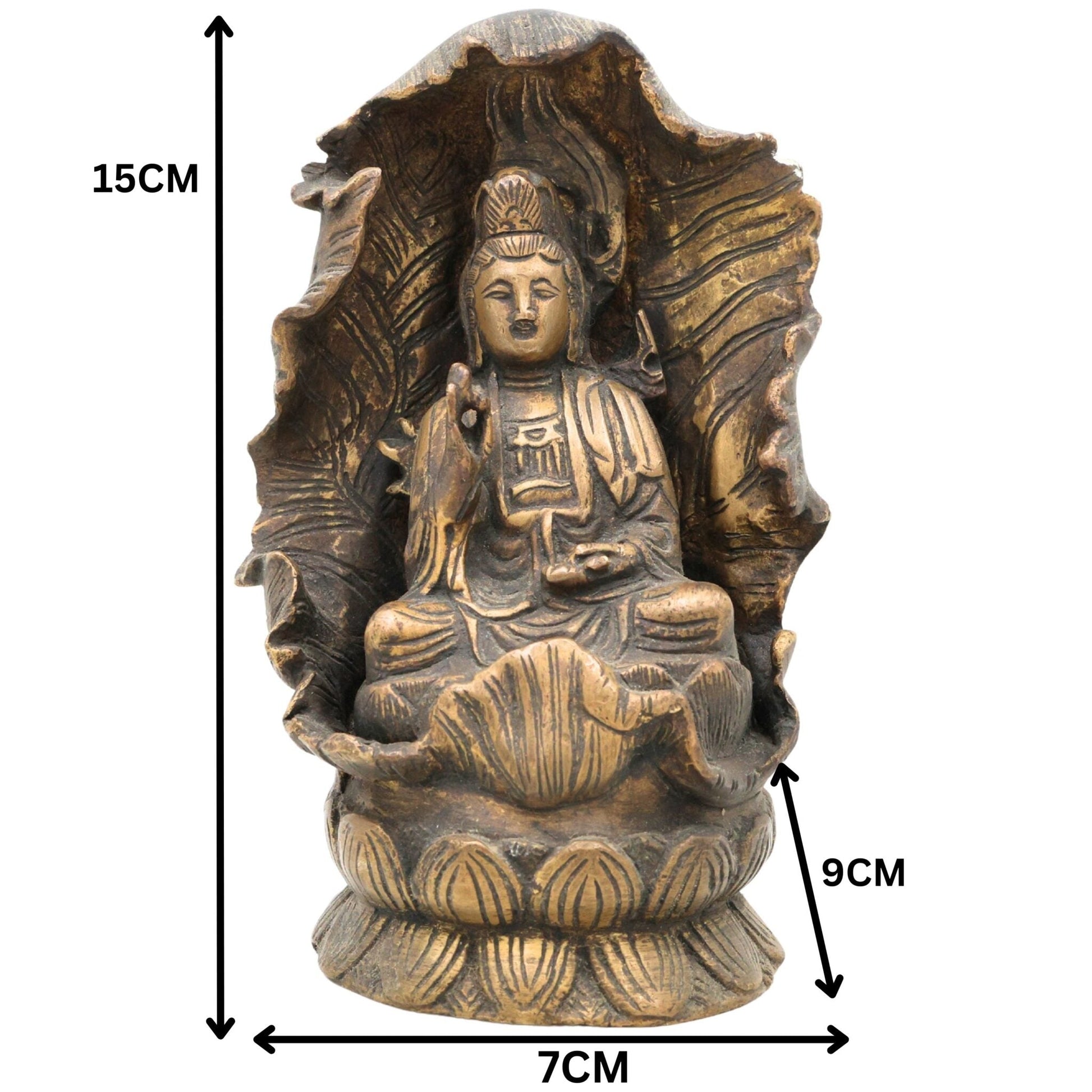 Handcrafted Brass Lord Buddha Idol | Antique Gautam Buddha Murti | Shakyamuni Siddhartha Statue for Home Decor, Pooja, Meditation & Gifts, Gold, 6 Inch, 1 Piece