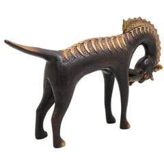 Brass Horse Idol | Marwari & Kathiawari Ashva Statue | Handcrafted Peetal Pittal Showpiece for Home, Temple & Festival Decor, Gold, 9.5 Inch, 1 Piece